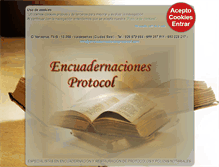Tablet Screenshot of encuadernacionesprotocol.com